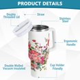 thumbnail image 4 of 30 oz Tumbler With Handle Stainless Steel Insulated Tumbler With Lid for Car Cup Holder Colorful Musical Notes with Flowers, 4 of 9