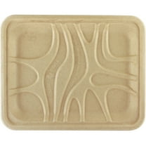 World Centric TRSC4SLLF 9.1 in. x 7.1 in. x 0.7 in. PLA Lined PFAS-Free Paper Fiber Trays - Natural (500/Carton)