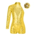 thumbnail image 1 of Moggemol Justaucorps-Short de Danse à une Épaule à Paillettes pour Filles Enfants avec Short Combinaison Ballet Unitard Or 6, 1 of 7