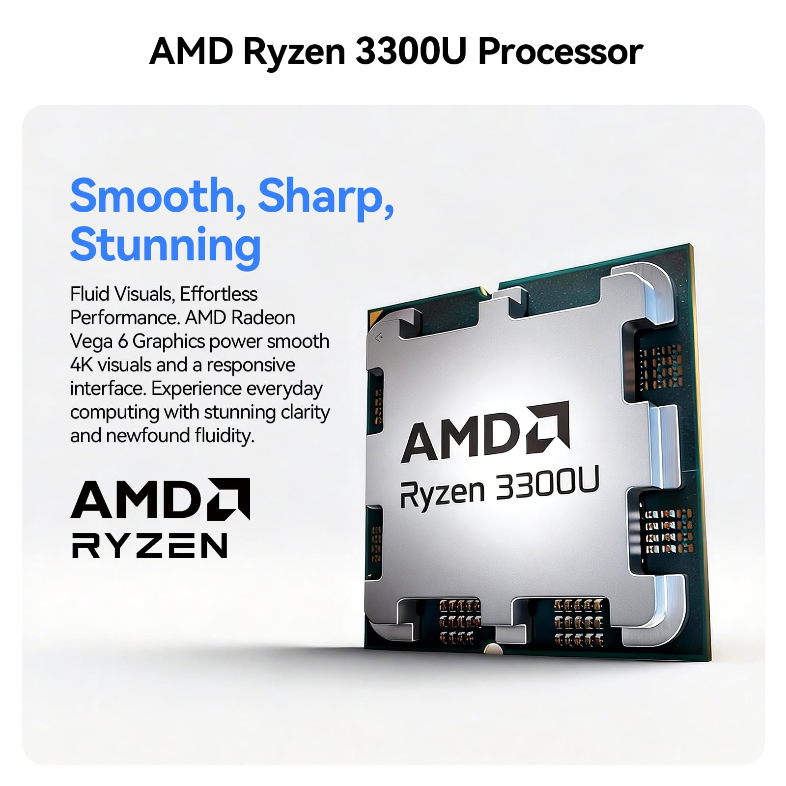 Huidun Mini PC H50, AMD Ryzen 3 3300U, 16GB RAM 512GB SSD, Mini Desktop Computer, Dual 4K Display(HDMI 2.0), WiFi+BT(RTL8852BE), Windows 11 Pro, 3-Year Warranty, VESA Mount for Monitor/Laptop