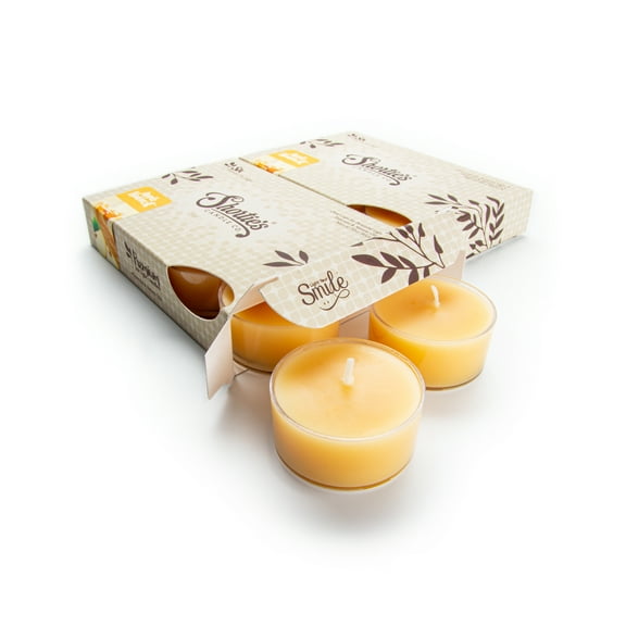 Apple Harvest Tealight Candles Multi Pack - 12 Beige Premium Scented Tea Lights - Natural Oils - Shortie's Candle Company