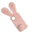 thumbnail image 2 of for iPhone 14 Pro Case for Girls, Luxury Women Cute Toy Warm Furry Fuzzy Soft Rabbit Ear Faux Fur Hair Plush Diamond Camera Frame Warm Winter Skin Case Cover for iPhone 14 Pro, Pink, 2 of 3