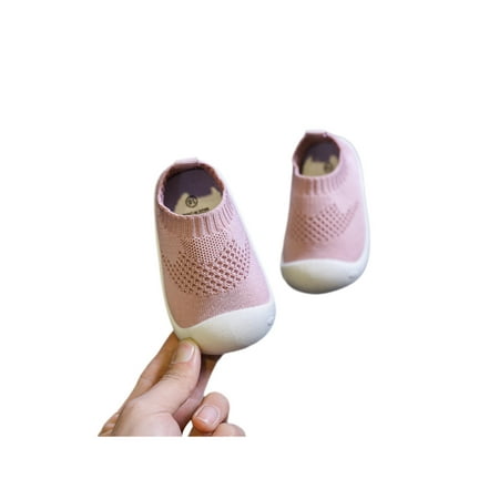 

Avamo Kids Sneakers First Walker Sock Sneaker Breathable Flats School Walking Shoes Sport Soft Sole Knit Upper Pink 10C