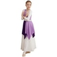 thumbnail image 4 of Zaldita Kids Girls Sleeveless Ballet Praise Lyrical Dance Dress Metallic Color Block Liturgical Worship Costume Dancewear A Lavender 16, 4 of 7