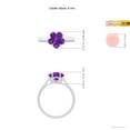 thumbnail image 3 of ANGARA Natural Classic Five-Petal Flower 1.6 ct Amethyst Ring in 14K White Gold for Women (Size-8mm) | February Birthstone, Birthday, Anniversary, Jewelry Gift for Women | Natural Amethyst Ring, 3 of 8