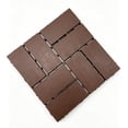 thumbnail image 3 of Plastic Interlocking Deck Tiles, 44 Pack 12"x12" Waterproof Non-Slip Outdoor Patio Flooring, Drainable Snap Together Decking Tiles for Poolside, Porch, Garden, Backyard & Shed Floor, Brown, 3 of 5