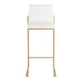 thumbnail image 6 of Fuji Contemporary High Back Barstool In Gold Steel And White Faux Leather - Set Of 2, 6 of 7