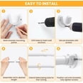 thumbnail image 6 of Closet Rods for Hanging Clothes, 17-28 Inch No-Cut Stepless Adjustable Closet Rod, 1.3 Inch Heavy Duty Metal Closet Hanging Rod with Brackets, White Closet Bar for Closet, Laundry Room, RV, Wardrobes, 6 of 6
