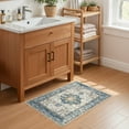 thumbnail image 3 of Uermei 2'x3' Soft Washable Area Rug: Non-Slip Stain-Resistant Indoor Mat, Thin & Easy-Clean Small Entryway Rug for Hallway, Bedroom, Bathroom, Kitchen, Office - Blue Cream, 3 of 11