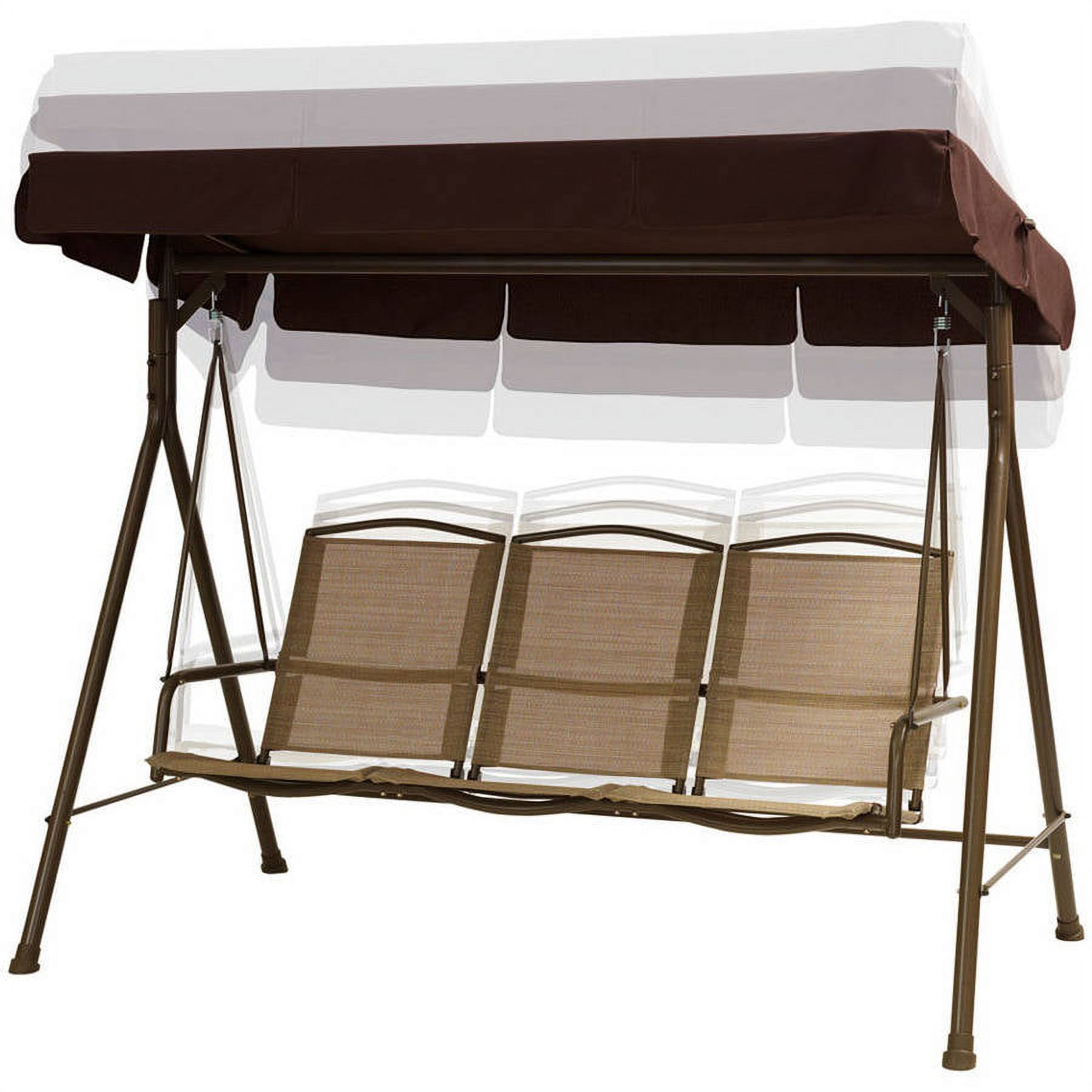 Mainstays Sand Dune 3-Person Outdoor Sling Canopy Porch Swing with Canopy, Dune - image 2 of 6