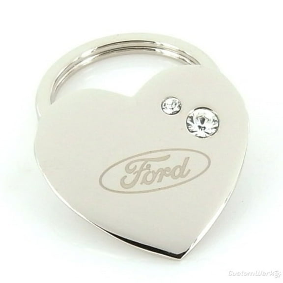 Ford Heart Shape Keychain (Chrome)