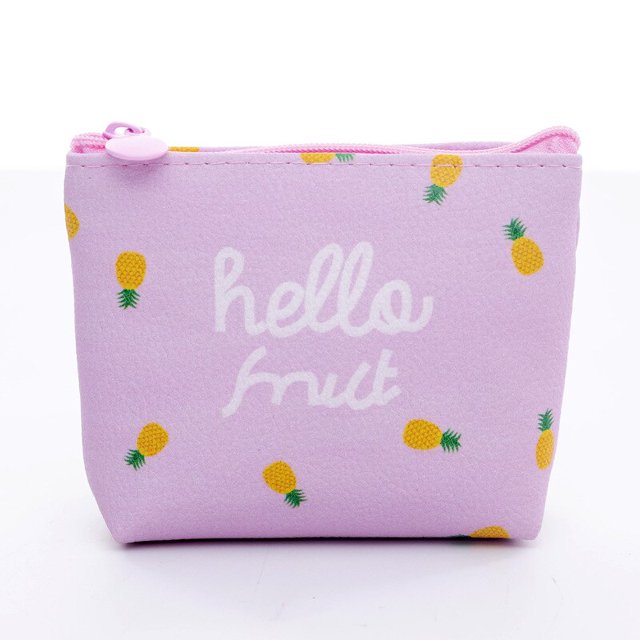 Monedero con estampado de frutas y animales de dibujos animados para mujer y niña, monedero pequeño de lona, tarjetero para dinero, billetera, bolsa para auriculares, bolsas para llaves Fivean unisex