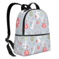 thumbnail image 2 of Zufioo Bunny cartoon with easter Print Fashion Large Capacity Backpack, Zippered Multi-compartment Travel Work Campus Lightweight Backpack, Unisex, 2 of 3
