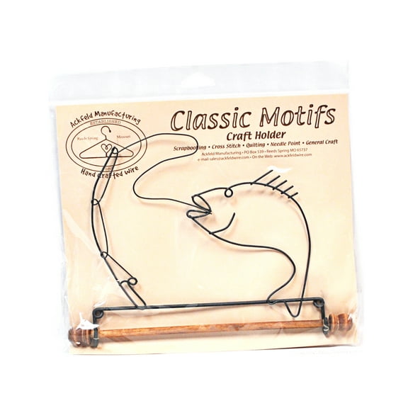 Classic Motifs Fish & Pole 7.5 Inch Fabric Holder With Dowel