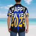 thumbnail image 4 of Kll Men'S Hawaiian Shirt Short Sleeve Button Down Beach Shirts-Happy New Year 2024, 4 of 7