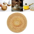 thumbnail image 4 of yuksok Dessous de Verre Rond Isolant Thermique en Rotin Fait Main pour Tasses à Café 13cm, 4 of 9