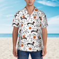thumbnail image 4 of Balery Halloween Dachshund Print Men's Hawaiian Shirts Short Sleeve Beach Shirt Relaxed Fit Vacation Button Down Shirts-3X-Large, 4 of 9