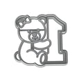 thumbnail image 2 of Mighty Gadget Teddy Bear with Number 1 Cookie Cutter & Stamp - 4x3.8" Perfect for 1 Year Old Celebrations (Random Color), 2 of 4