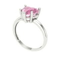 thumbnail image 2 of 2 ct Heart Cut Simulated Pink Diamond Solitaire Engagement Ring for Women in 18K White Gold, 2 of 5