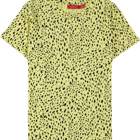 n:philanthropy Womens Shanghai Cheetah Basic T-Shirt, Yellow, X-Small