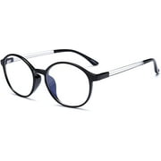 Angle View: Blue Light Blocking Reading Glasses Women 3.0 Computer Reading Glasses for UV Protection Anti Eyestrain TR90 Lightweight Round Frame Women & Men