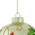 thumbnail image 4 of Northlight Sequin 2-D Poinsettia Christmas Glass Ball Ornament - 4" - Gold and Red, 4 of 6