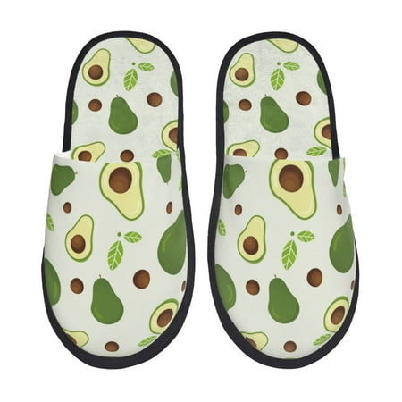 

House Slippers for Women Men - green avocado Warm Non-slip Mens Womens Slippers Cozy Slip-on House Shoes Bedroom Outdoor Indoor Slippers for Men