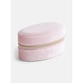thumbnail image 3 of Scenario Women's Oval Zippered Velvet Jewelry Organizer, Pink, 3 of 4