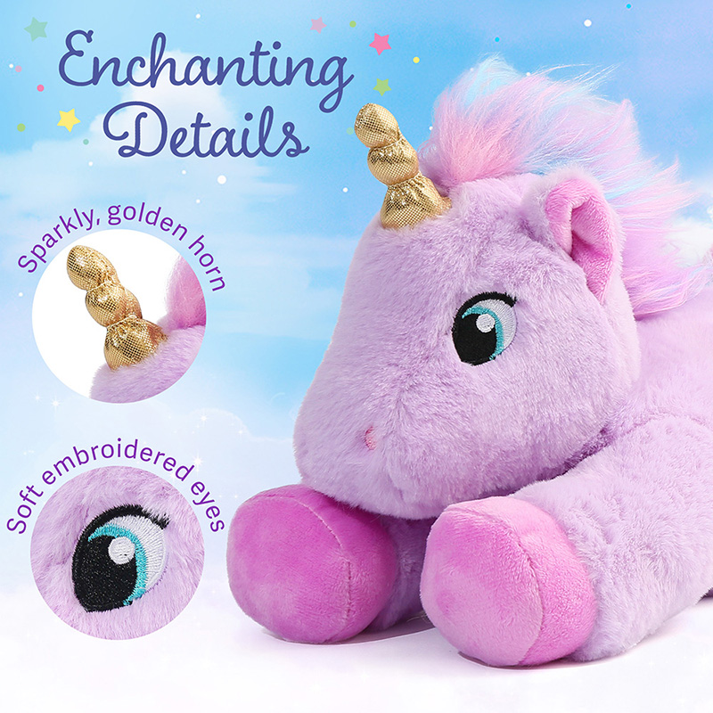 LotFancy 12 in Purple Unicorn Stuffed Animal Plush Toys for Kids, Girls, Boys - image 3 of 6
