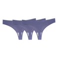 thumbnail image 1 of Gibobby Calzones para mujer sexy Paquete de 3 ropa interior deportiva transpirable sin costuras de color sólido para mujer Tanga de cintura media para mujer(Azul,M), 1 of 4