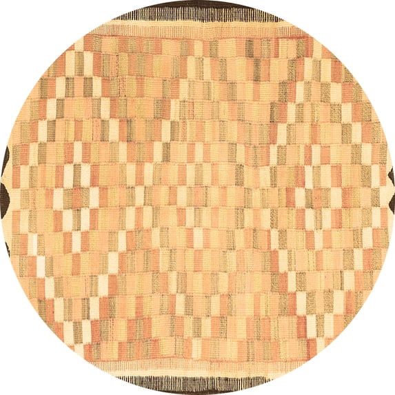 Ahgly Company Indoor Round Southwestern Brown Country Area Rugs, 7' Round