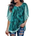 thumbnail image 2 of Fantaslook Womens Blouses Floral Ruffle 3/4 Sleeve Flowy Tops Mesh Dressy Blouses Tunic Shirts, 2 of 6