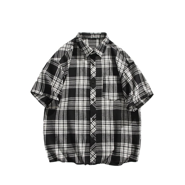 Mens Camisas de Manga Corta Impresa Gira-Abajo Collar Cremallera, Camiseta Casual Blusa para el Hogar, Diario Y Cuatro Estaciones de Uso