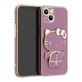 thumbnail image 1 of Bonita funda con soporte de espejo Hello Kitty para iPhone, carcasa trasera chapada 2020, 11, 12, 13, 14 Pro Max, Mini, XR, XS, X, 8, 7, 6, 6S Plus, SE, 1 of 4