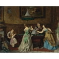 thumbnail image 2 of Charles Edouard Boutibonne 24x20 Black Ornate Framed Double Matted Museum Art Print Titled: Ladies Playing Billiards (1869), 2 of 5