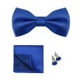 thumbnail image 5 of LShunze Bow Ties for Men Solid Color Pre-Tie Bow Tie and Pocket Square Set Classic Formal Tuxedo Bowties for Wedding Party, 5 of 8