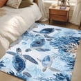 thumbnail image 4 of 4'x6' Area Rugs, Blue Beach Coastal Indoor Outdoor Area Rug for Living Room Bedroom, Coral Nautical Sea Turtle Washable Bathroom Rugs Kitchen Floor Carpet Mats Home Decor Aesthetic, 4 of 8