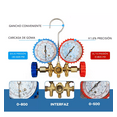 thumbnail image 2 of Ensemble de Manomètres Professionnels 536G à Double Valve avec 3 Tuyaux de 5 Pieds, Manomètres de Pression -30-250PSI & 0-500PSI, Compatibilité R12/R22/R134A/R502, Construction en Laiton/aluminium/caoutchouc, Inclut R134A, 2 of 6