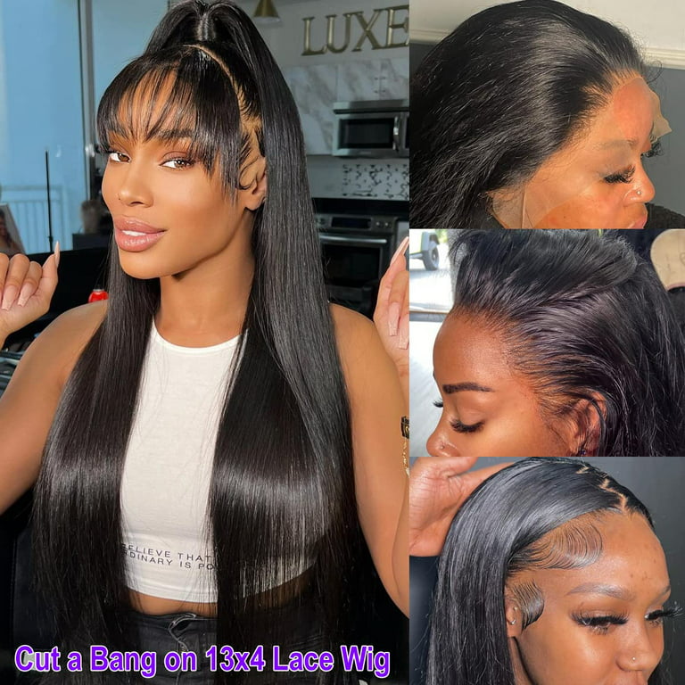 Glueless Wig Straight Hair 13x4 Lace Front Wig No Glue Pre-Cut HD Lace –  MeetuHair