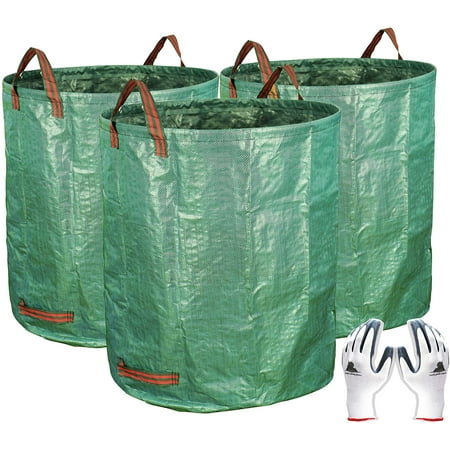 Gardzen 3-Pack 72 Gallons Garden Bag - Reuseable Heavy Duty Gardening Bags, Lawn Pool Garden Leaf Waste Bag