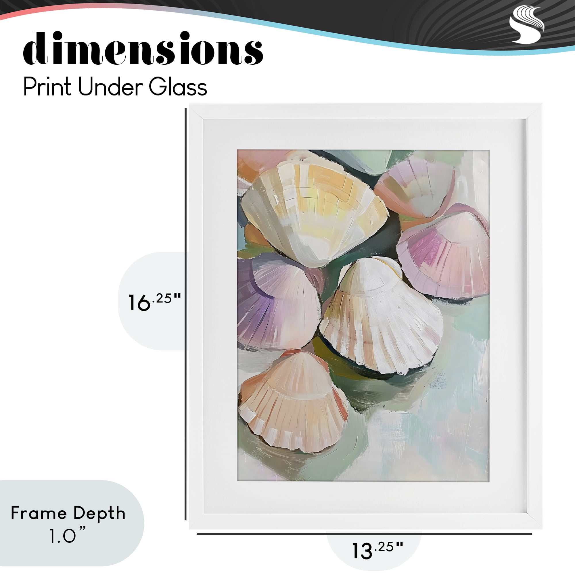 Stupell Industries Pink Seashells Marine Collection White Framed Print Under Glass, design by The Prints Vibe