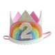 thumbnail image 1 of corona de cumpleaños Rainbow Birthday Party Crown Diadema Escena De Cumpleaños Decoración Suministros 2 Años, 1 of 8