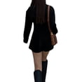 thumbnail image 2 of Txlixc Blusa casual femenina, cintura recortada, cuello de solapa de color sólido, chaqueta de botón de manga larga Txlixc moda, 2 of 4