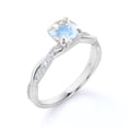 thumbnail image 4 of JeenMata 1 Carat Round Faceted Rainbow Moonstone and Moissanite Infinity Wedding Ring in 18k White Gold over Silver, 4 of 6