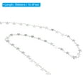 thumbnail image 2 of 16.4 Feet Stainless Steel Cable Chain, Star Link Chain Satellite for Jewelry Making, Silver, 2 of 5