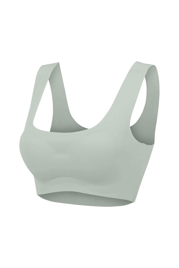 Seamless Wire Sports Bra Supportive Non Padded Yoga Bralette Comfortable Lightweight Breathable Workout Tank Top, XXXL, Green