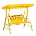 thumbnail image 1 of Outsunny 2-Seat Kids Swing Chair Outdoor with Adjustable Canopy, Yellow, 1 of 7
