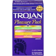 Trojan Pleasure Variety Pack Lubricated Condoms 12 Count Walmart