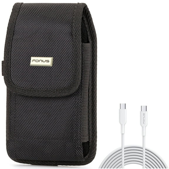 For Google Pixel 7/Pro/6a/6/Pro - 6ft Long Type-C Cable w Case Belt Clip, PD Fast Charger Cord Power Wire, Rugged Holster Canvas for Google Pixel 7/Pro/6a/6/Pro Phones