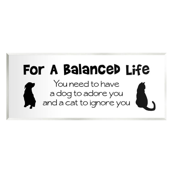 Balanced Life Cat & Dog Funny Animals & Insects Graphic Art Unframed Art Print Wall Art